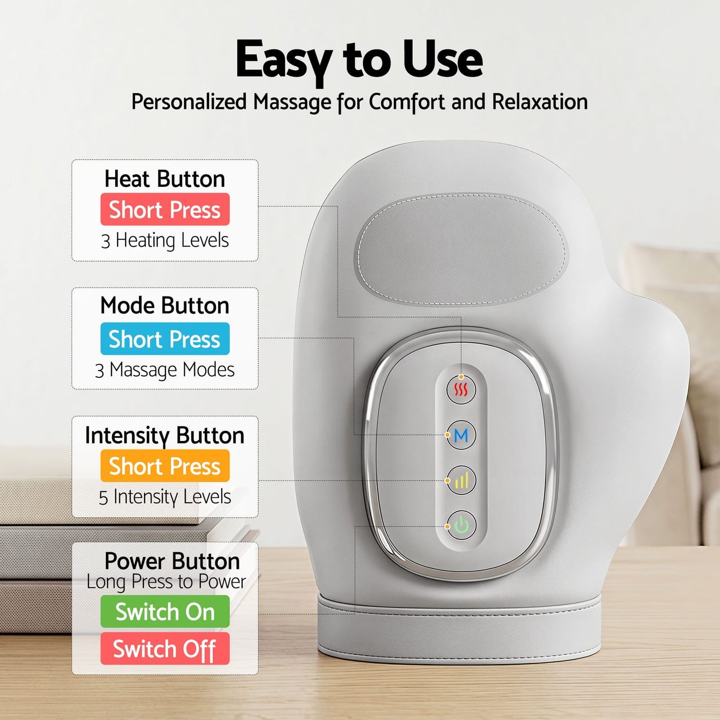 Hand Massager Heat Compression Arthritis Relief | HomeAndLiv - 7