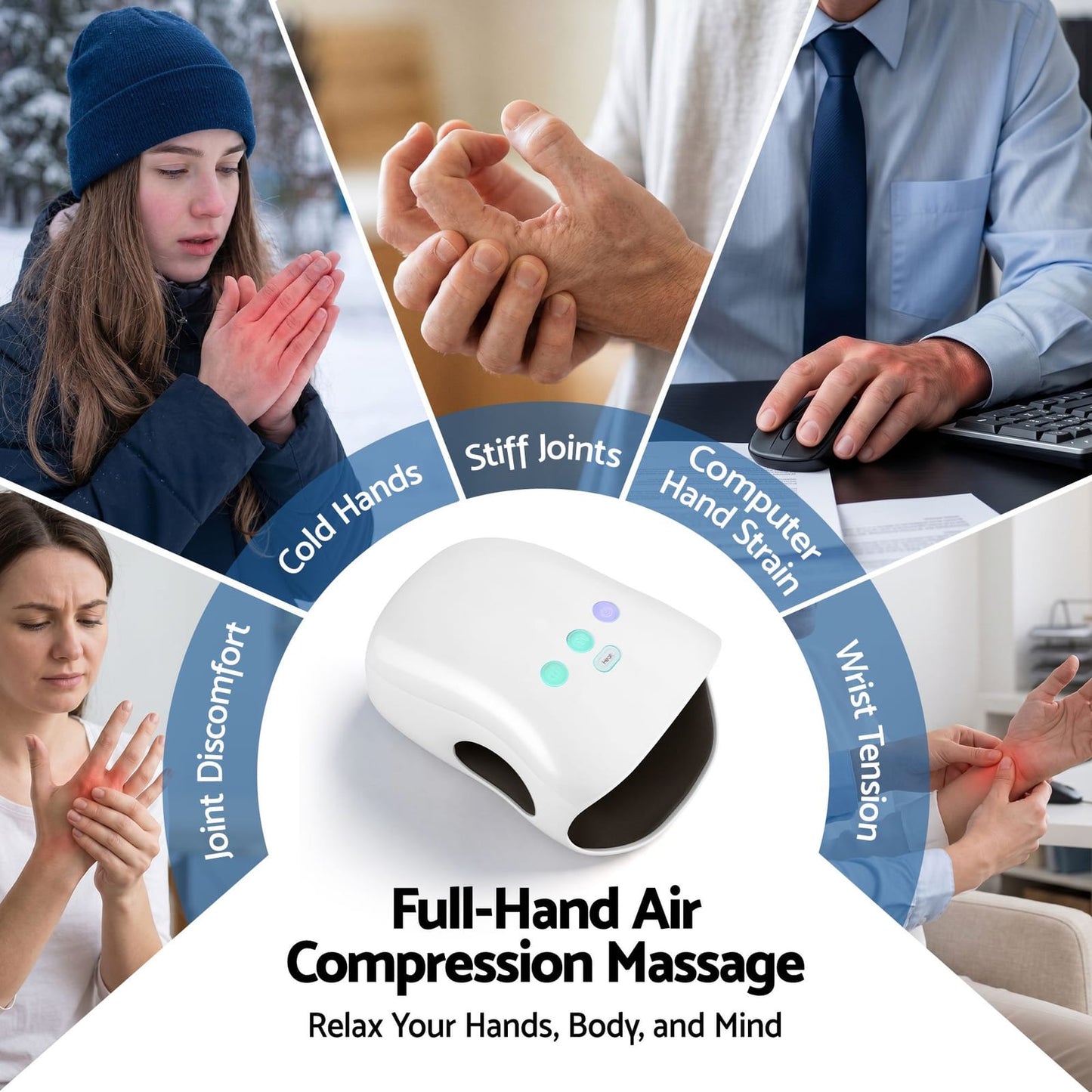 Hand Massager Heat Compression Cordless | HomeAndLiving - 5