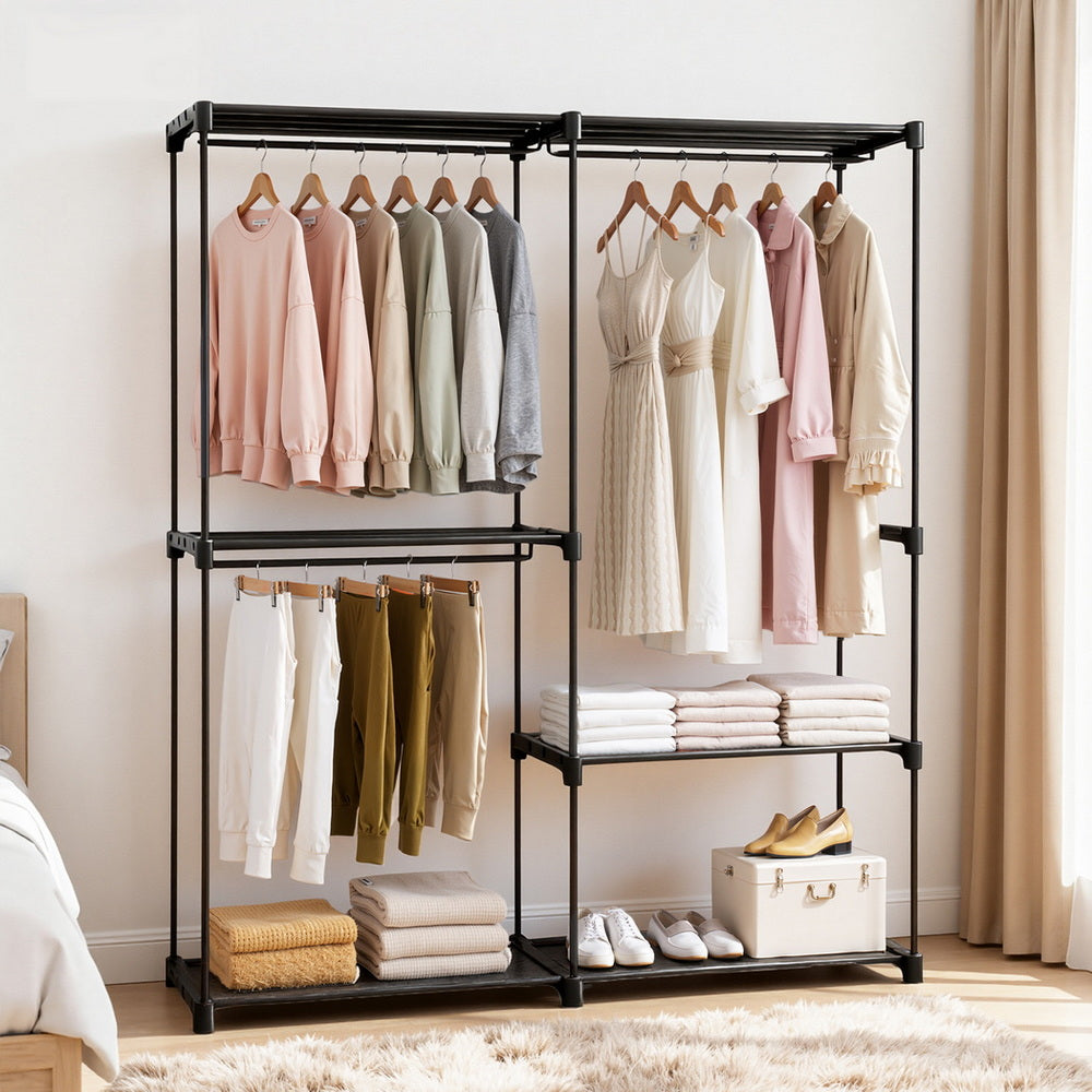 Wardrobe Clothes Rack Closet 181Cm Fabric Upholstery Storage