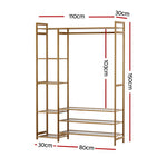 Bamboo Clothes Rack with Shelves - 8-Tier