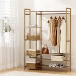 Bamboo Clothes Rack with Shelves - 8-Tier