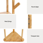 Clothes Rack Airer Coat Stand 9 Hooks Bamboo