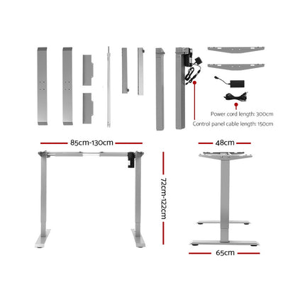Standing Desk Sit Stand Riser Height Adjustable Motorised Frame Only Grey