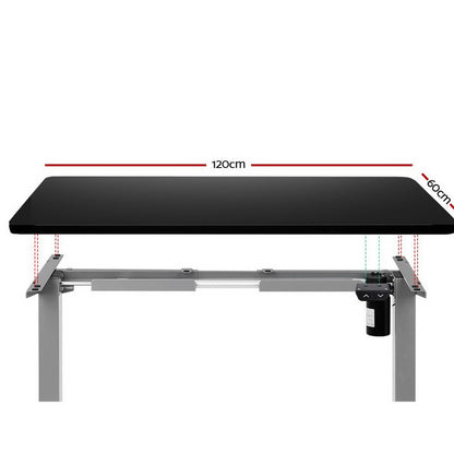 Height Adjustable Standing Desk Motorised Electric Frame Riser Laptop Computer 120cm