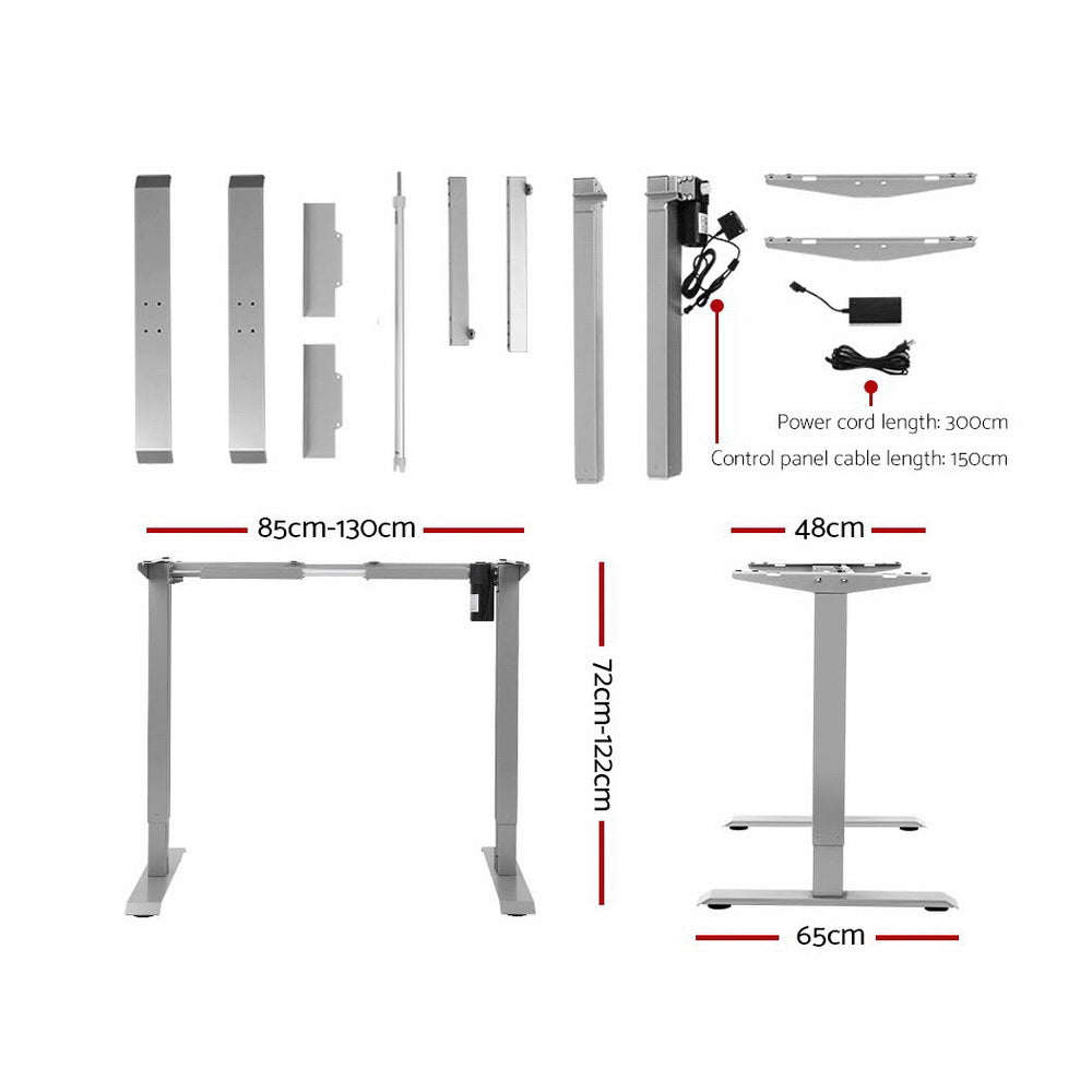 Standing Desk Motorised Electric Height Adjustable Sit Stand Table Office 140cm