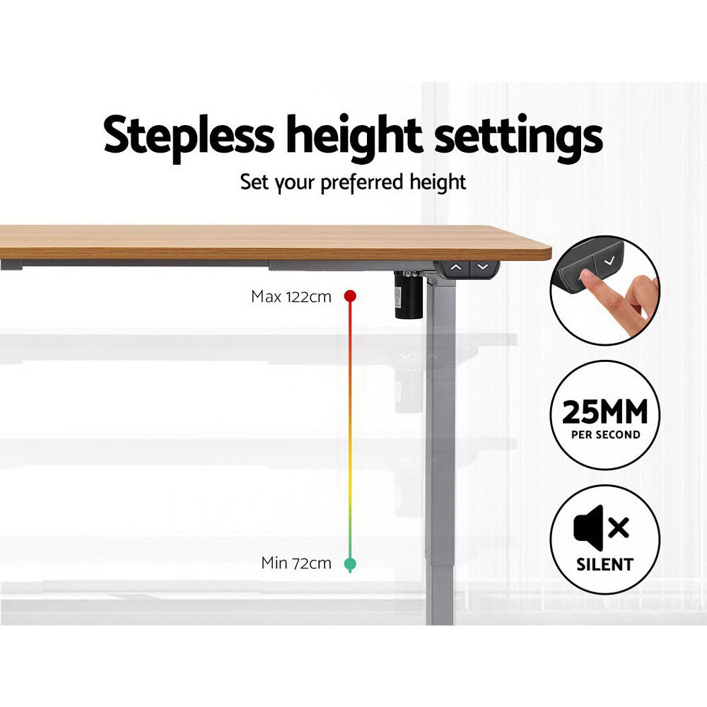 Standing Desk Height Adjustable Laptop Computer Table Motorised Electric Frame Riser 140cm