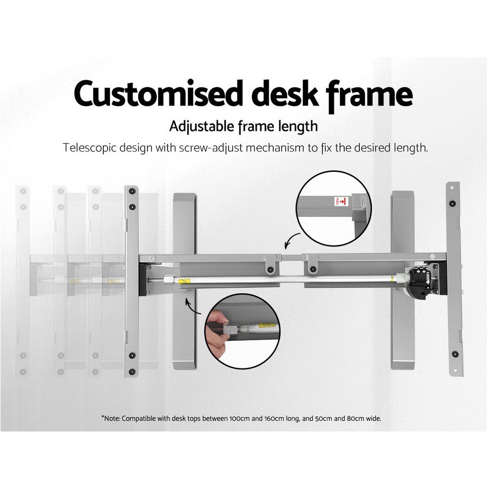 Standing Desk Height Adjustable Laptop Computer Table Motorised Electric Frame Riser 140cm