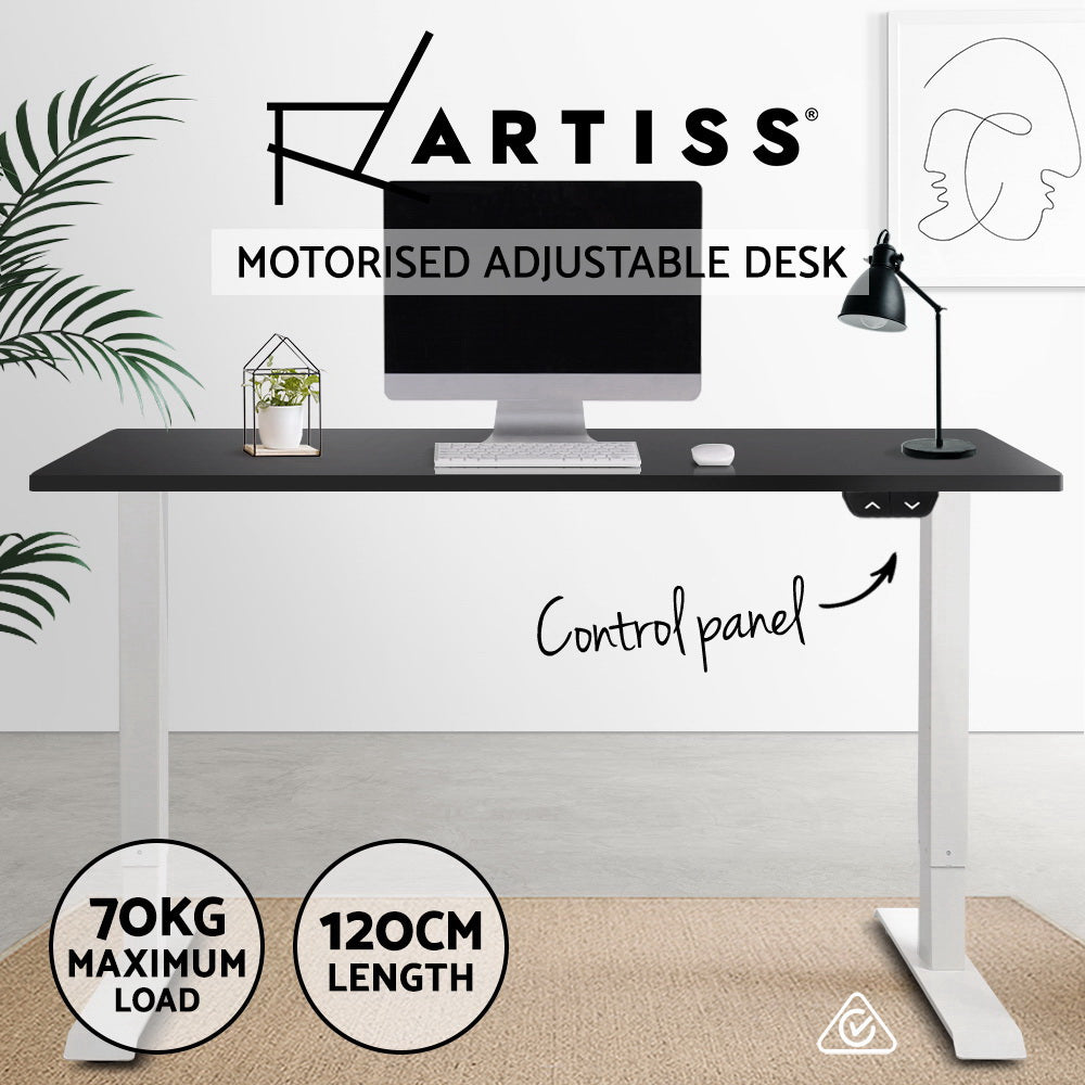 Standing Desk Motorised Electric Adjustable Sit Stand Table Riser Computer Laptop Stand 120cm