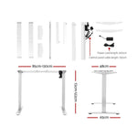 Standing Desk Sit Stand Table Riser Motorised Electric Height Adjustable Computer Laptop Table Home Office White Frame