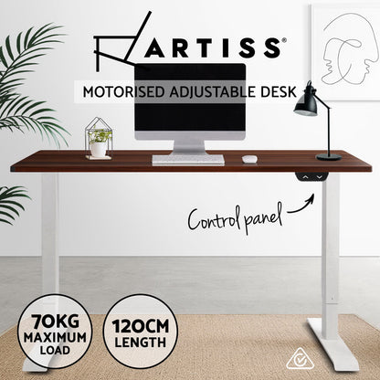 Standing Desk Sit Stand Table Riser Motorised Electric Height Adjustable Computer Laptop Table Home Office White Frame