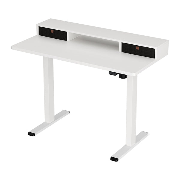  Electric Standing Desk With Storage Shelf Drawer Office Table 120Cm