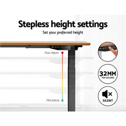 Standing Desk Sit Stand Motorised Electric Computer Laptop Table 120cm Dual Motor