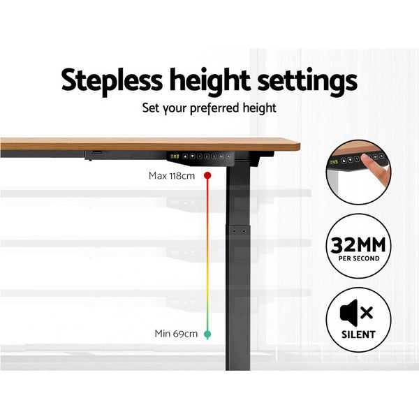  Standing Desk Sit Stand Motorised Electric Computer Laptop Table 120cm Dual Motor