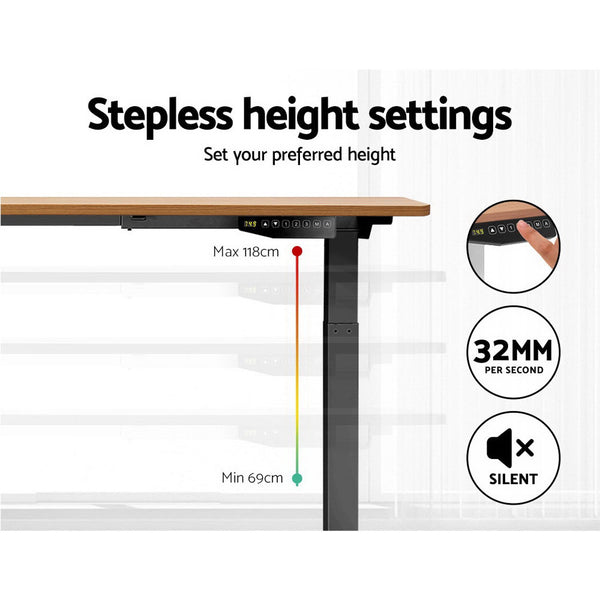  Standing Desk Motorised Sit Stand Table Height Adjustable Laptop Computer Desks Dual Motors 140cm