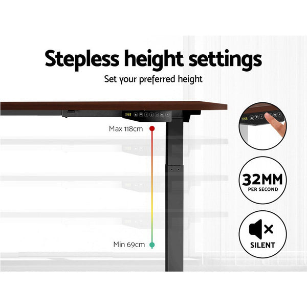  Standing Desk Sit Stand Motorised Electric Frame Computer Laptop Table 120cm Dual Motor