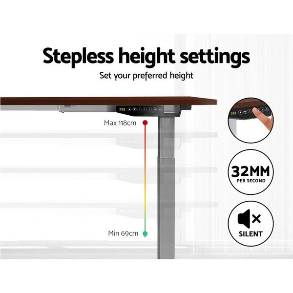  Standing Desk Sit Stand Laptop Computer Table Motorised Electric Dual Motors 140cm