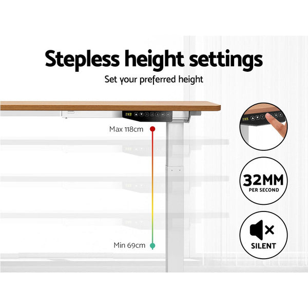  Standing Desk Sit Stand Riser Motorised Electric Computer Laptop Table Home Office Dual Motor 120cm