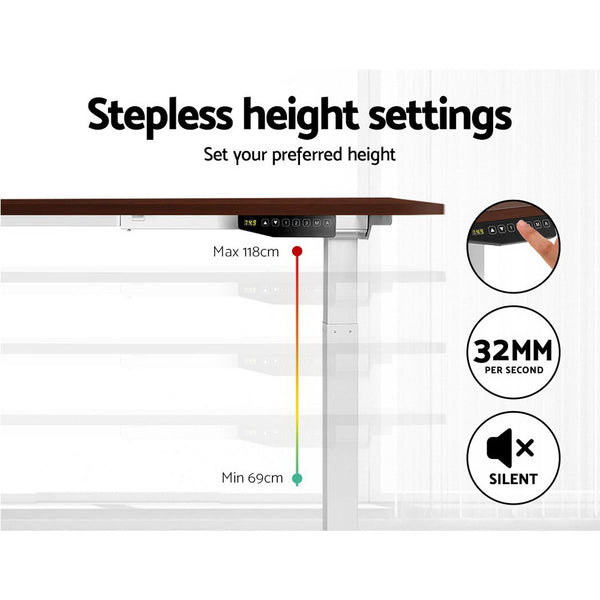  Standing Desk Motorised Sit Stand Table Height Adjustable Computer Laptop Desks Dual Motors 140cm