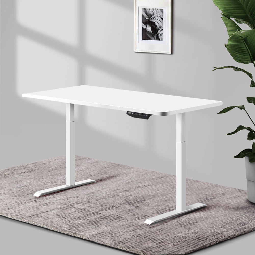 Sit Stand Desk Motorised Electric Computer Laptop Table Riser Office Dual Motor 120cm White
