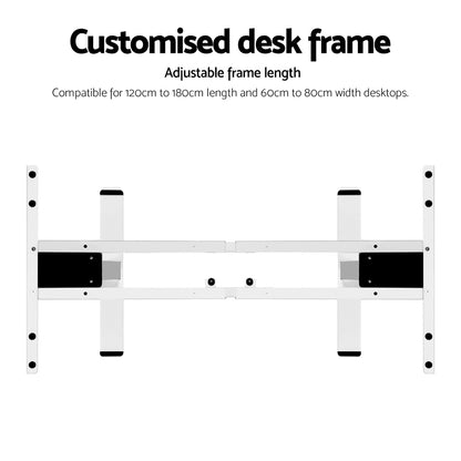 Standing Desk Frame Only Dual Motor Motorised White