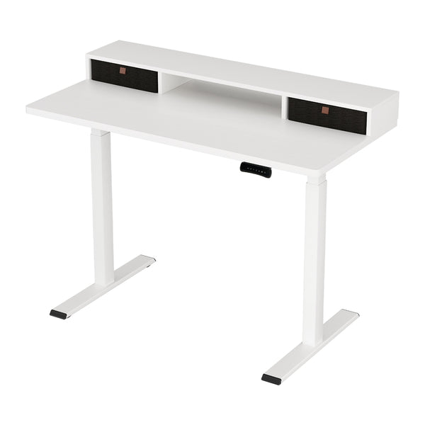  Electric Standing Desk Dual Motor Office Table With Shelf Drawer120Cm