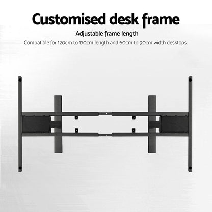 Standing Desk Sit Stand Motorised Adjustable Frame Only Dual Motor Black