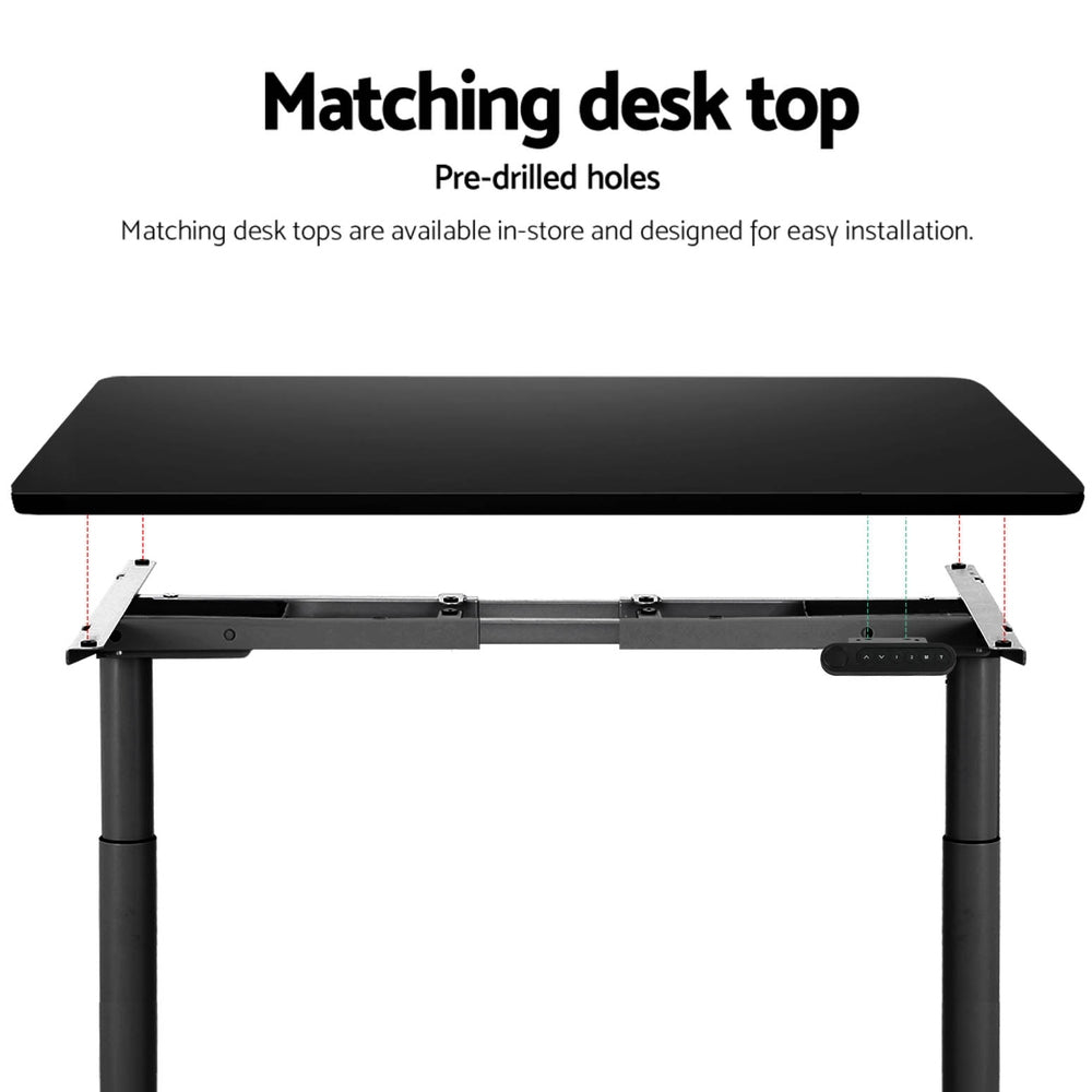 Standing Desk Sit Stand Motorised Adjustable Frame Only Dual Motor Black