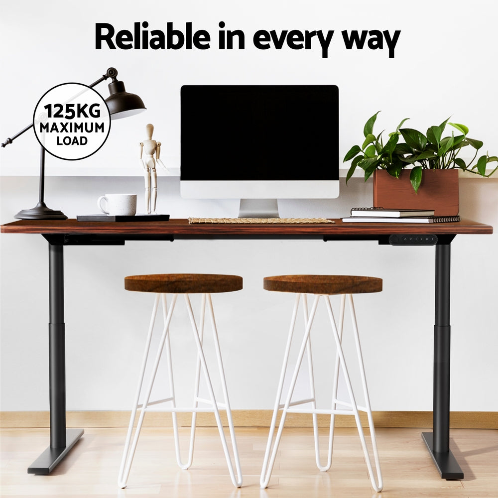 Elegant Black 140cm/120cm Height Adjustable Electric Standing Desk