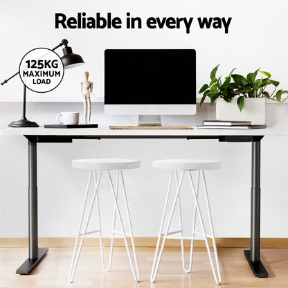 Elegant Black 140cm/120cm Height Adjustable Electric Standing Desk