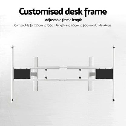Standing Desk Sit Stand Motorised Adjustable Frame Only Dual Motor White
