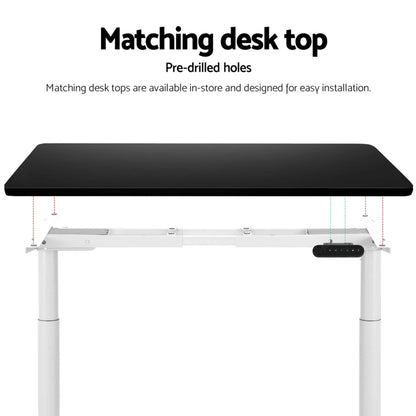 Standing Desk Sit Stand Motorised Adjustable Frame Only Dual Motor White