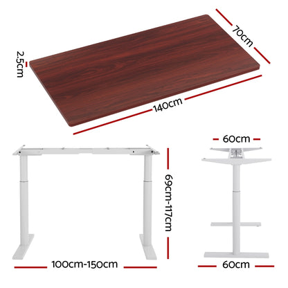 Elegant Black 140cm/120cm Height Adjustable Electric Standing Desk