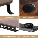 Electric Standing Desk Adjustable Motorised 120Cm L Shaped Rustic