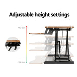 Standing Desk Riser Height Adjustable Rustic Brown 80Cm