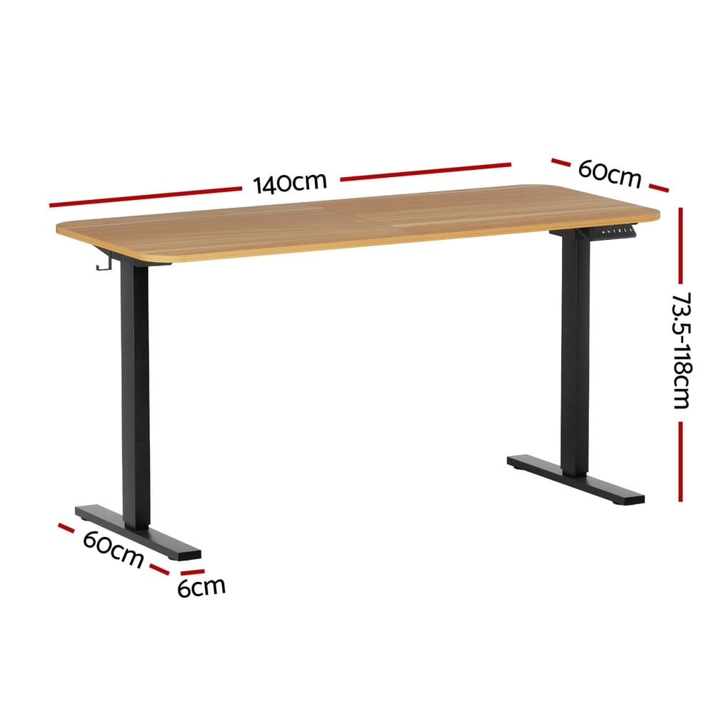 Electric Standing Desk Adjustable Height 1400x600x16cm