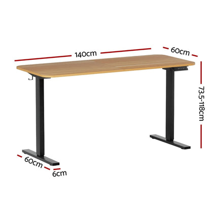 Electric Standing Desk Adjustable Height 1400x600x16cm