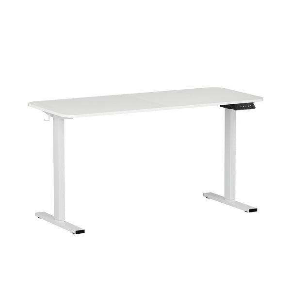  Electric Standing Desk 140cm Adjustable Height Motorised Home Office Desk White