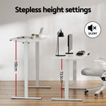 Electric Standing Desk 140cm Adjustable Height Motorised Home Office Desk White