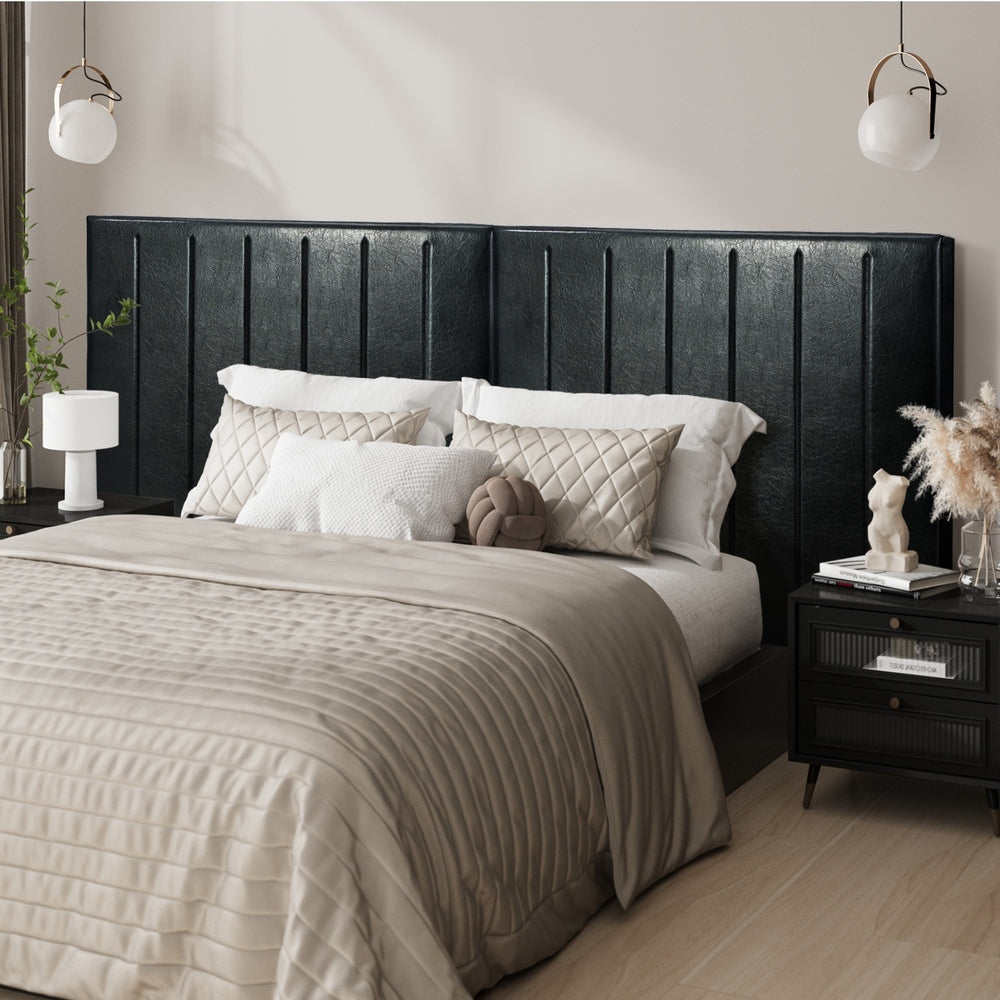 Bed Frame Headboard Double Queen King Bedhead Black Leather