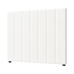 Bed Frame Headboard Double Queen King White Boucle