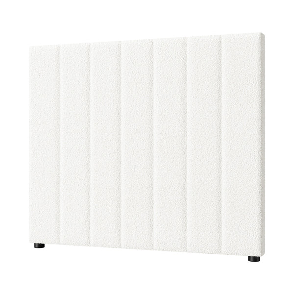  Bed Frame Headboard Double Queen King White Boucle