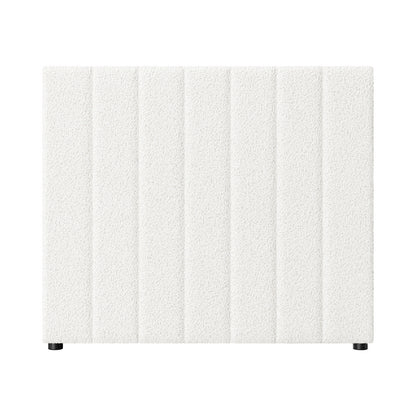 Bed Frame Headboard Double Queen King White Boucle