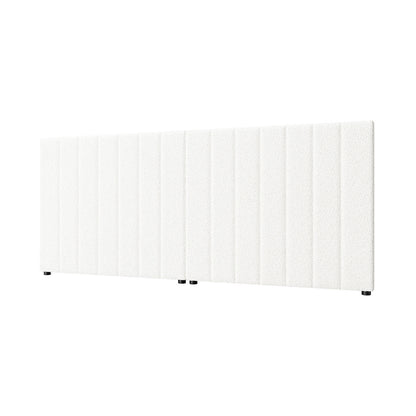 Bed Frame Headboard Double Queen King White Boucle