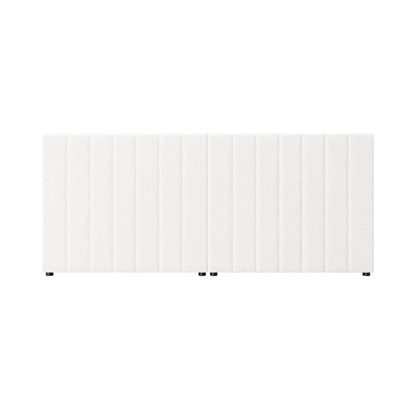 Bed Frame Headboard Double Queen King White Boucle