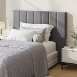 Bed Frame Headboard King Single Size Grey Velvet