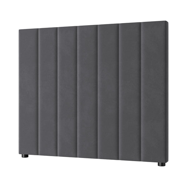  Bed Frame Headboard King Single Size Grey Velvet