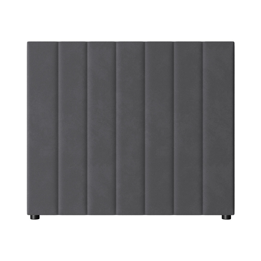Bed Frame Headboard King Single Size Grey Velvet