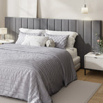 Bed Frame Headboard King Single Size Grey Velvet