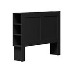 Headboard Bedhead with Storage Shelves Black/White