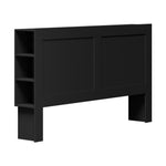 Headboard Bedhead with Storage Shelves Black/White